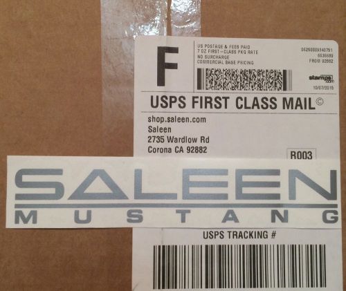 Nos silver saleen ford mustang rear decklid decal sticker 1989-1993 foxbody