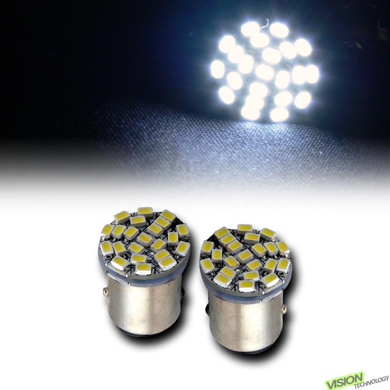 2pc white 1157 bay15d 22x smd led rear side marker light bulbs 2057 2357 2357a