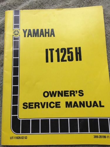 Used 80 yamaha it125h it 125 h owners service manual 1st edition