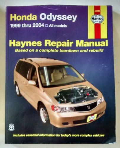 Honda odyssey haynes repair manual 1999 - 2004 book