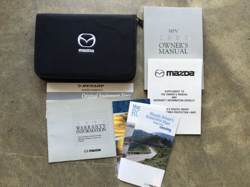 03 2003 mazda mpv complete owners owner&#039;s manual set with case