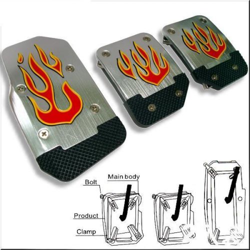 Car manual transmission pedals flame model  x 3 pieces