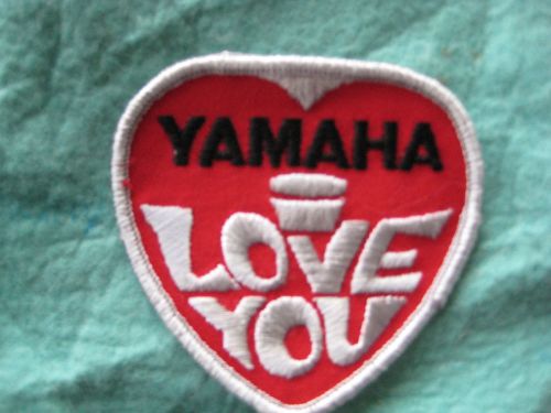 Vintage yamaha i love you motorcycle racing team patch 3 1/4&#034; x 3 1/8&#034;