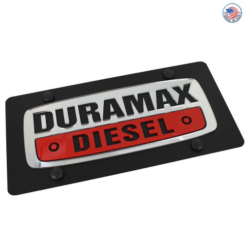 Gm duramax diesel logo on carbon black stainless steel license plate