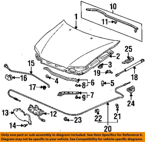 Honda oem 74130s84a01 hood release cable-release cable