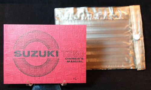 1974 ts50-l suzuki owners manual-mint w/original holder