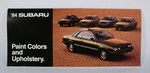 1984 subaru paint color chip brochure - original