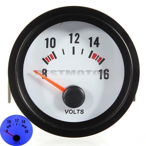 2&#034; 52mm blue light 8-16v car auto meter volt meter pointer voltage volt gauge