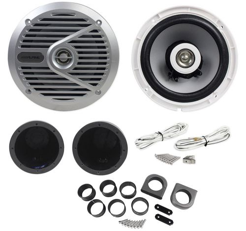 New alpine sps-m601 pair 6.5&#034; 2-way marine/boat wakeboard coaxial speakers