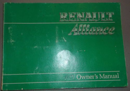 1987 renault alliance owners manual original