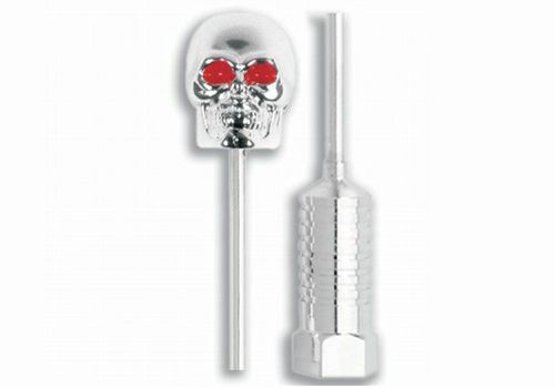 Autotechnica billet chrome skull antenna #700180 new