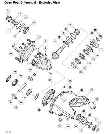 Lr3 rear diff complete bearings kit (non-locker) + crush sleeve