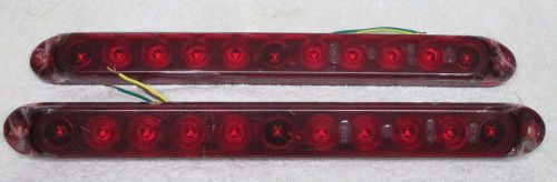 2 -led 15.5&#034; red slim trailer-truck-rv stop-turn-tail brake red light