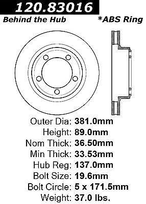 Centric parts 121.83016 c-tek standard brake rotor