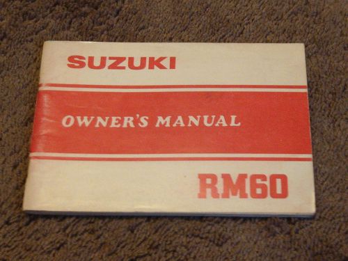 1982 suzuki rm60 motorcycle owner&#039;s manual model z factory oem owners rm 60