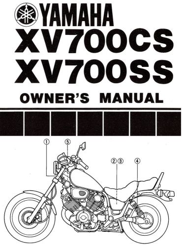 1986 yamaha xv700 virago 700 motorcycle owners manual -xv 700-xv700cs-xv700ss