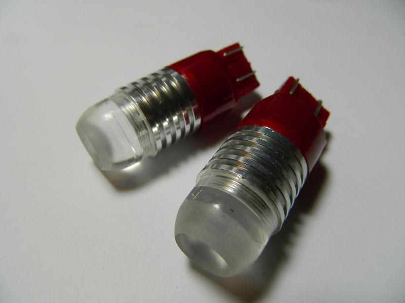 2pcs 7443 7440 t20 cree emitter 5w led tail brake stop light brilliant red #m01