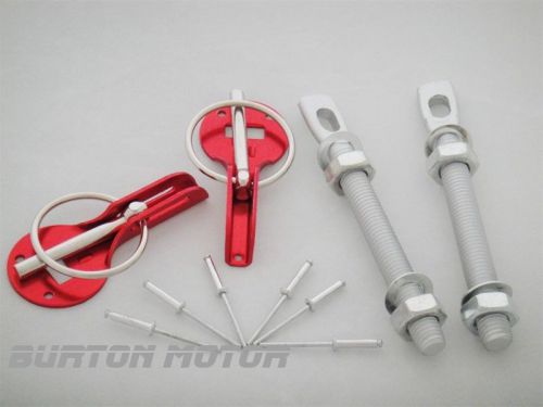 Racing hood pin lock fits honda toyota acura infiniti-red-b