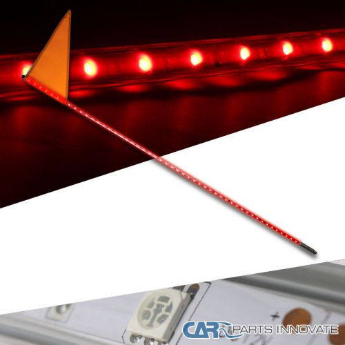 Red 6 feet led whip dc12v w/triangle &amp; square flag s for utv atv suv offroad 4wd