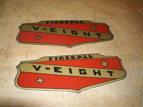 1955 buick fireball v8 engine valve cover decals pr