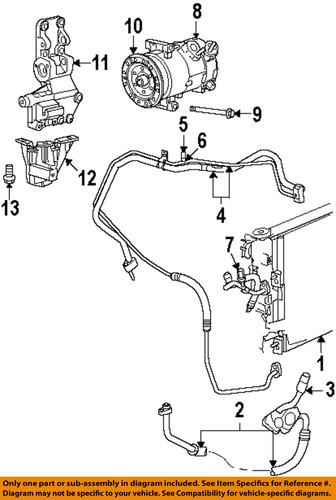 Mopar oem 5058553ad a/c condenser, compressor & lines-discharge line