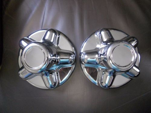 Set of two 5 lug 4.5&#034; trailer center cap chrome