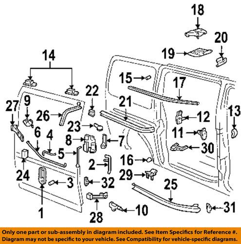 Gm oem 25927107 side loading door-handle, inside