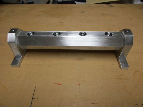 4 port hex aluminum fuel distribution block (brushed)