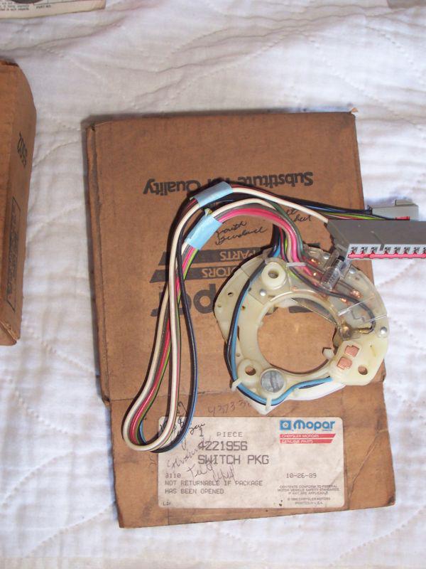 1987-1988 plymouth belvedere turn signal switch pkg nos mint, tilt wheel 