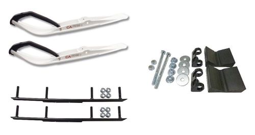 C&amp;a pro white razor snowmobile skis complete kit