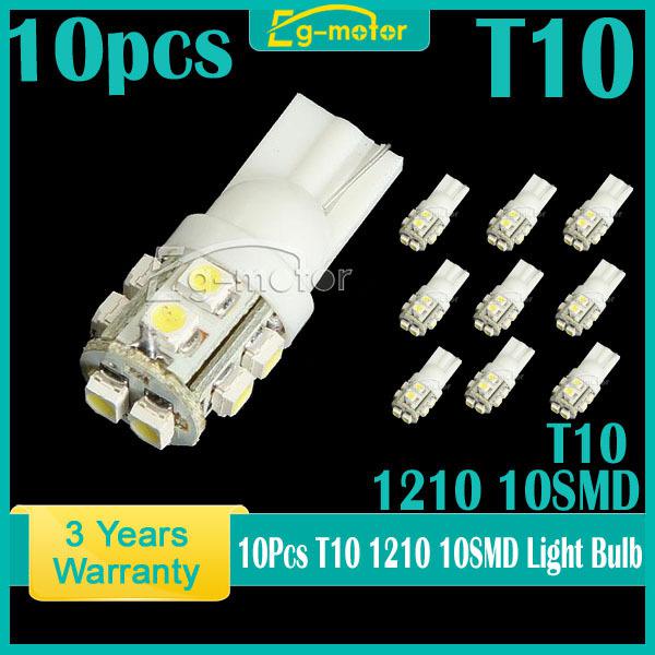 10x white t10 10 smd car led 168 194 w5w wedge lights bulb bulbs lamp dc 12v