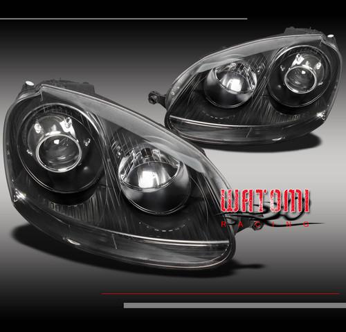 06-09 volkswagen jetta rabbit gti mk5 projector headlight black new set signal