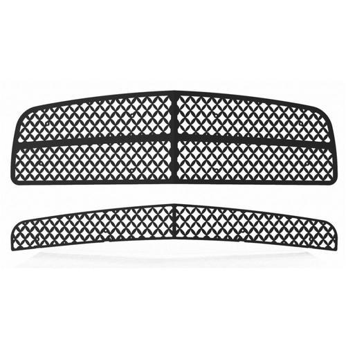 Dodge charger 06-09 black diamond mesh front metal grille trim cover insert