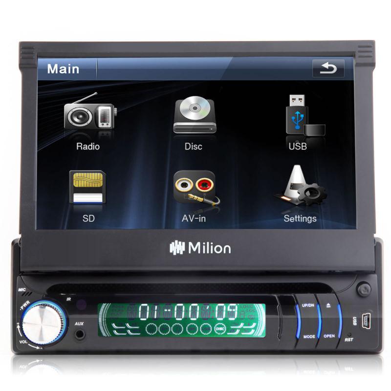 Milion detachable single din ultra-thin screen 7" lcd car dvd radio player 4x65w