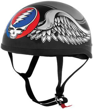 River road grateful dead flying steal your face half helmet black xl/x-large