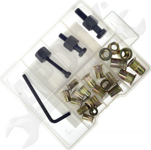 Apdty 170170 rivet nuts and hand tool kit - #10-24, 1/4-20, 5/16-18