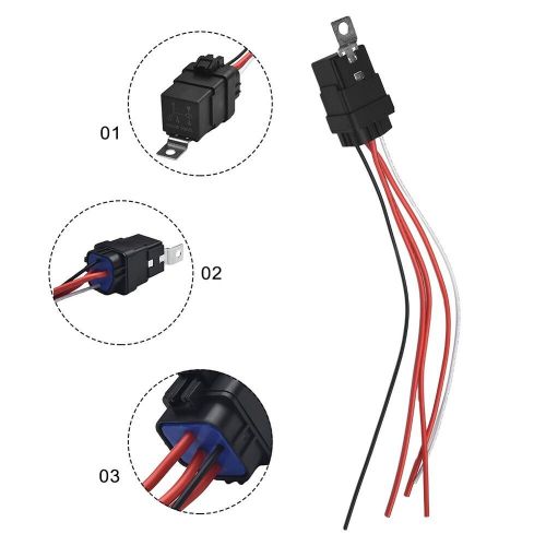 60/80a 12v waterproof automotive relay with pigtail 5-pin heavy duty accessories