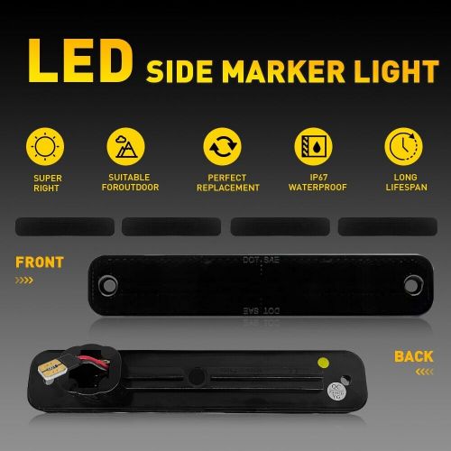 For ford fseries truck 73-79 bronco van smoke led front+rear side marker light g