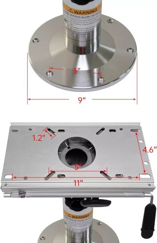 Aluminum adjustable height locking boat seat pedestal with slide boat chair base