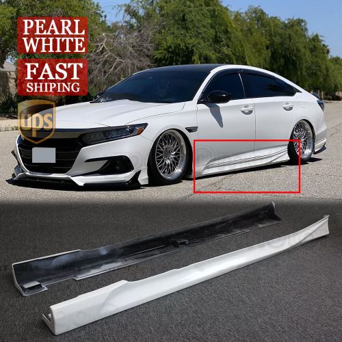 For honda accord 2018-2022 pearl white yofer v1 gloss black side skirt extension