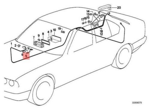 Genuine oe bmw e12 e21 e23 e24 e28 e30 e32 radio adapter lead 65111372723