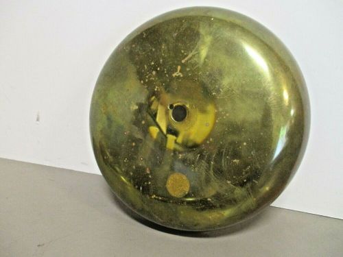 Vintage 8&#034;  maritime alarm bell cover gong  solid brass  2.5 lbs  light patina
