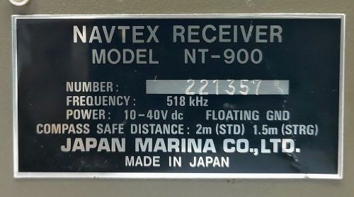 Japan marina co. ltd. nt-900 navtex receiver