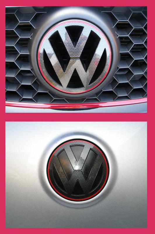 Vw golf gti new style carbon fiber logo decal set