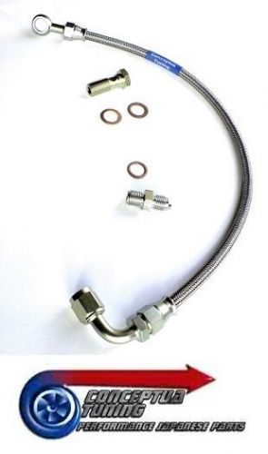 Stainless braided turbo oil feed line &amp; fittings- for s14 200sx zenki sr20det