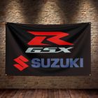 New team suzuki gsxr motorcycle black 3 x 5 ft banner logo garage flag