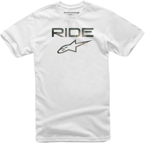 Alpinestars ride 2.0 camo mens short sleeve t-shirt white