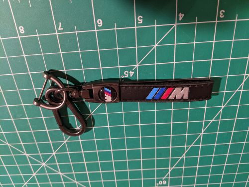 Bmw m series leather keychain car key chain ring - black