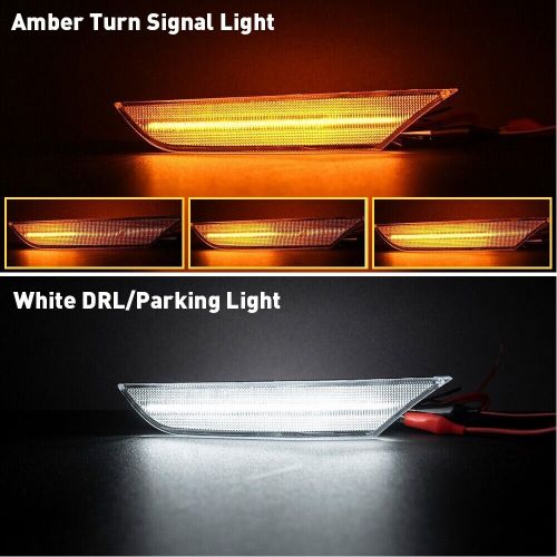 For 03-06 infiniti g35 base x sedan led front bumper side marker light amber 2pc