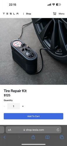 New! tesla air compressor + tire repair kit 2.0